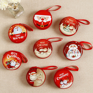 <b>Christmas</b> <b>Mini</b> Small Semi Circle Candy Mint Cute Hinged Decorative Custom Gift Printed Keychain Metal Tin Box - Product Image 1