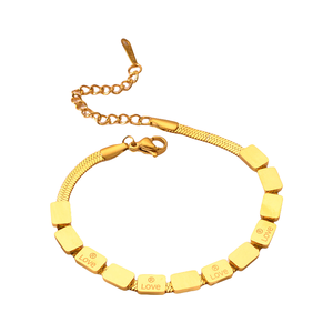 MTB24434 Acero de titanio Carta de amor 12 Cuadrado Cuerpo completo Pulsera de acero de titanio Pulsera de diseño de lujo de gama alta para mujer - Product Image 1