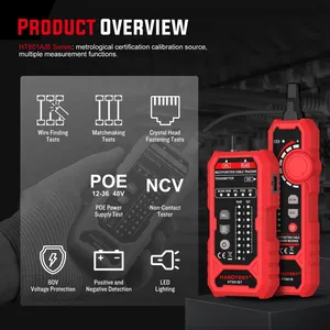 Probador de Cables de Red HT801A/HT801B, Rastreador de Cables RJ11 RJ45, Verificador de POE para <span class=keywords><strong>Cat5</strong></span> Cat6, 220V, 1 Año de Garantía - Product Image 3