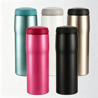Bouteille isotherme en acier inoxydable de 480 ml, style japonais, compacte, pour voiture et voyage, double paroi isolée, 12-24 heures, pour la rentrée scolaire, avec poignée