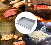 Moderne 24 "X 16" Edelstahl-Grill platte für Teppanyaki-Heizplatten-Gas grills Heckklappen-Grill mit abnehmbaren Griffen