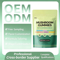 Gummies aux champignons Plant People WonderFocus Lion's Mane Cordyceps Ashwagandha 60 unités Soutien immunitaire Sans sucre Végétalien Saveur agrumes