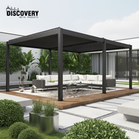 Pergola moderne en aluminium avec revêtement en poudre, dimensions personnalisables pour patio extérieur, cour arrière, terrasse