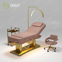 Luxueux Beauty Shop Spa Facial Chaise Lit 4 Moteurs Réglable Électrique Inclinable Table de Massage et Lit