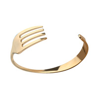 Bracelets jonc ouverts en forme de fourche en acier inoxydable de type C, accessoires de mode OL, nouvelle collection, approvisionnement direct d'usine, unisexe