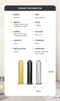 Diffuseur de parfum sans eau Tersway en aluminium de luxe avec lumière LED, télécommande, contrôle par application, minuterie électrique, pour la maison, l'hôtel, utilisation sur table