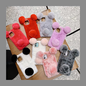 Ốp Lưng Thỏ Lông 3D Nhật Bản Dễ Thương, Ốp Điện Thoại Mềm Hình Chuột Dễ Thương Cho <span class=keywords><strong>Iphone</strong></span> 7 8 Plus X XS XR 11 12 Pro MAX - Product Image 6