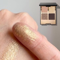 Palette de fards à paupières 4-en-1 longue tenue, haute pigmentation, effet mat, pailleté et scintillant, avec miroir, résistante à l'eau
