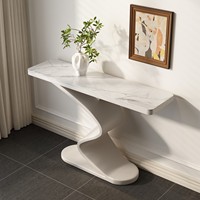 Table console multifonctionnelle avec plateau en ardoise, design moderne et minimaliste pour hall d'entrée, salon, villa et hôtel, meubles de maison