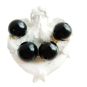 19mm Black Obsidian Beads Crystal Mala Beads Healing Crystal Beads Round Black