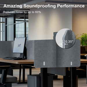 Bàn riêng tư Bảng điều khiển 2 cái hình chữ L kẹp-trên văn phòng bàn Divider 2-in-<span class=keywords><strong>1</strong></span> có thể điều chỉnh âm thanh phân vùng khiêm tốn màn hình cho văn phòng - Product Image 6