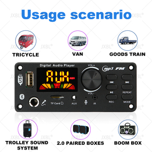 Placa decodificadora de MP3 <span class=keywords><strong>Bluetooth</strong></span> 5,0 DC 12V, reproductor de MP3 inalámbrico para coche, micrófono manos libres USB, grabación, TF, Radio FM, memoria de apagado - Product Image 3