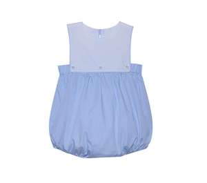 Pagliaccetto per bambini e bambine senza maniche in cotone ricamato con volant in bianco - Product Image 2