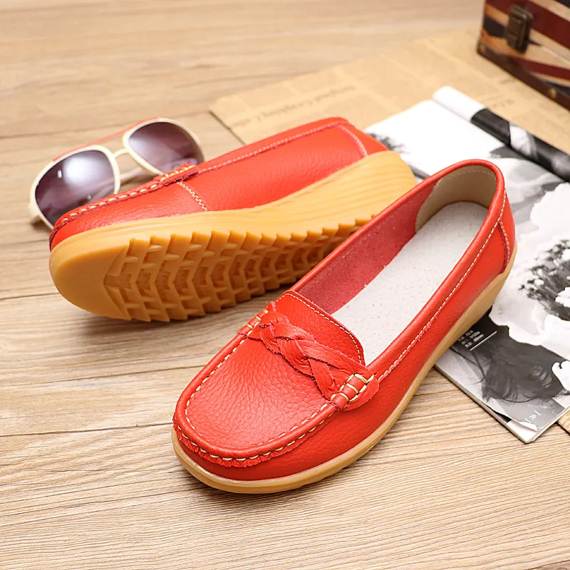 women's slip-on lazy wedges shoes soft bottom high elasticity casual loafers stylish breathable mother flats shoes