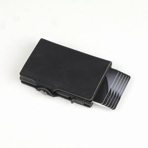 Xdh193 Customized Logo <b>Leather</b> Credit Rfid Wallet Pop up Business Id Aluminum Name Card <b>Binder</b> Holder - Product Image 2