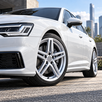 Jantes de voiture en alliage personnalisées de 18 pouces, couleur argent, pour Audi, remplacement de jantes de voiture, style racing, fournisseur de jantes de voiture