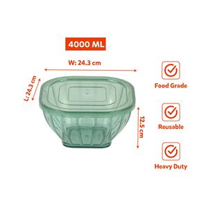 4000ML PP Plastic Food Storage Container Lid Food Grade Salad Bowl Heavy Duty Reusable Kitchen Mixing Bowl Food Prep BPA Free - Product Image 3