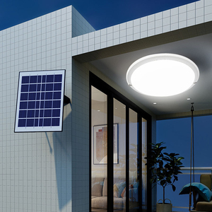 ไฟ LED กลางแจ้งแบบใช้พลังงานแสงอาทิตย์ มอเตอร์ DC แสงสีขาวนวล 2700K 5 ใบพัด แบตเตอรี่แบบชาร์จได้ ติดตั้งแบบฝัง ดีไซน์ทันสมัย - Product Image 1