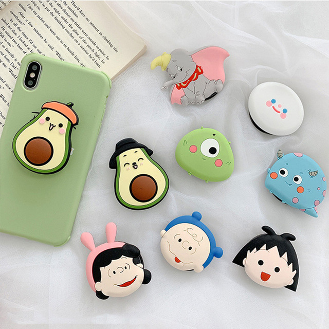 Wholesale Universal Mobile Phone Accessories Silicone PVC Cute Cartoon Mobile Holder Phone Socket Popular Phone Stand