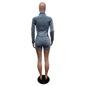 Mono Corto Sexy de Mezclilla <span class=keywords><strong>para</strong></span> <span class=keywords><strong>Mujer</strong></span>, Rompers con Bolsillos, Jeans Ajustados, Overoles Colombianos, Casual <span class=keywords><strong>para</strong></span> Fiesta y Club - Product Image 3