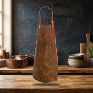 Delantal de Cuero Estilo Clásico, Resistente, Sin Bolsillos, para Uso Diario en la Cocina - Product Image 1