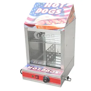 Hot dog warming showcase broodje warmer commerciële elektrische hotdog stoomboot