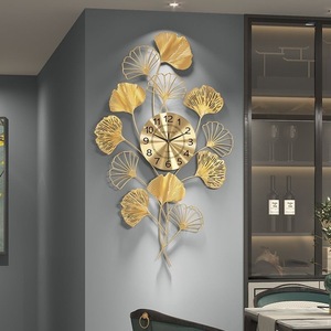 90x55cm hot-bán vàng lá 3D lớn kim loại đồng hồ treo tường im lặng mới trang trí nội thất 2025 trang trí đồng hồ dropshipping nhà bán - Product Image 2