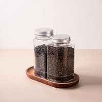 Pot à épices en verre transparent avec couvercle à vis, design personnalisé, pour le stockage des aliments, des céréales, de la farine, 4 oz, 8 oz, 16 oz