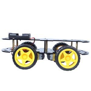 Chasis de coche de acrílico negro de doble fondo con rueda Mecanum <span class=keywords><strong>Kit</strong></span> de coche inteligente de tracción en las cuatro ruedas para educación y tableros de fabricantes - Product Image 3