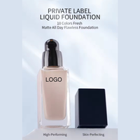 XM Foundation cair Label pribadi Harga terbaik OEM ODM 10 warna Matte segar sepanjang hari Produk Perawatan Wajah Alas Bedak sempurna