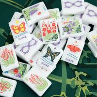 Ensemble de Mahjong Américain Moderne de Luxe, Tuiles Miniatures en Acrylique Fabriquées à la Main, Résistantes à l'Eau, pour 4 Joueurs, Universel