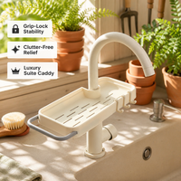 Support d'éponge réglable pour robinet, en plastique durable, installation facile