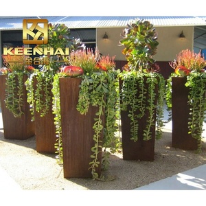 Pots à fleurs géants en acier corten écologiques pour l'extérieur, pots <span class=keywords><strong>de</strong></span> protection des plantes pour la maison, le bureau ou le sol, taille personnalisée - Product Image 3