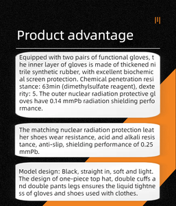<span class=keywords><strong>Traje</strong></span> de Protección de Material PP No Tejido, Ropa de Seguridad <span class=keywords><strong>Nuclear</strong></span>, Biológica y Química, Característica Ignífuga, para Situaciones de Emergencia - Product Image 5