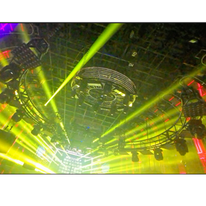 JUCHEN Night Club Bar Concert Équipement <span class=keywords><strong>de</strong></span> scène Scène musicale Éclairage à 360 degrés Éclairage <span class=keywords><strong>de</strong></span> scène en aluminium Éclairage rotatif en treillis circulaire - Product Image 1