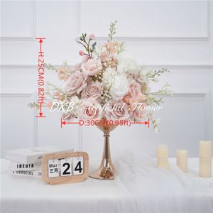 DKB White Pink Purple Blue Artificial Silk Roses Centerpieces Wedding Party Table Decorations Large Flower Balls - Product Image 2