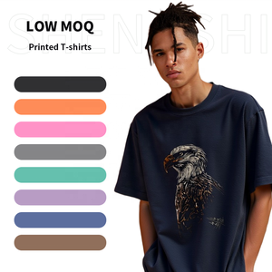 ShengShi Unisex Heavyweight T-shirt Algodón 320 gramos Relajado O-cuello Transpirable Enzima Wash Team Con Camiseta de impresión personalizada para el equipo - Product Image 1