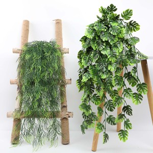 LANJO Vente en gros de plantes artificielles suspendues, fleurs vertes pour la décoration murale des restaurants, hôtels, cafés - Product Image 1