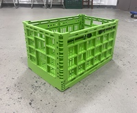 Boîte de rangement pour fruits et légumes en plastique PP, pliable et recyclable, panier en maille, style caisse en bois