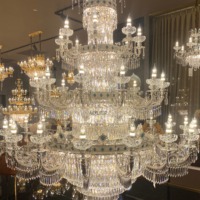Lustre en cristal classique de grande taille pour hall d'hôtel, décoration de mariage de luxe sur mesure