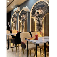 Ensemble table et chaises de salle à manger en bois massif de style industriel rétro (convient aux cafés/restaurants de restauration légère)
