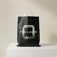 Sac de courses écologique OEM jetable personnalisé en PE recyclé, grand format, avec poignée souple en boucle, robuste, pour supermarché, pour vêtements et chaussures