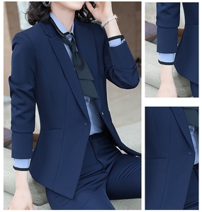 Traje Sastre Elegante Estilo Occidental Tallas S-5XL para Mujer, Versión <span class=keywords><strong>de</strong></span> Invierno para Carrera Profesional y Uniforme Estudiantil <span class=keywords><strong>de</strong></span> Moda - Product Image 4