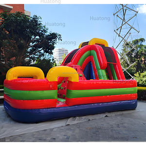 Huatong Backyard Pvc Strawberry Gonflable Slide Bounce House Combo Avec Escalade Mur Saut Châteaux Avec Toboggan pour Kids Party - Product Image 4