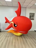 Mascotte gonflable géante de requin de dessin animé personnalisée pour la publicité en extérieur, imperméable, avec lumière LED et ventilateur intégré