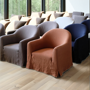 Sillón Individual Moderno de Madera Naranja <span class=keywords><strong>con</strong></span> <span class=keywords><strong>Ruedas</strong></span>, <span class=keywords><strong>Reclinable</strong></span> y Cómodo, para Sala de Estar, Comedor o Bar - Product Image 2