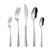 Ensemble de couverts modernes réutilisables en acier inoxydable 304, finition miroir, avec étui portable pour hôtels, restaurants, traiteurs, vente en gros