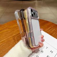 Funda de Lujo Transparente Antigolpes de PC Naranja para iPhone 17 Pro Max 16 15 Plus 14 13 12 11, Cubierta de Acrílico Transparente y TPU