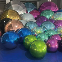 Boule miroir argentée gonflable, grand ballon brillant, ballon géant pour fête disco, décoration de fête de Noël, sphère miroir réfléchissante gonflable