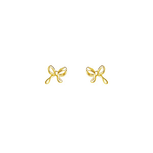 CANNER Wholesale Hot Selling S925 Sterling Silver Bowknot <b>Earrings</b> Jewelry 18K Gold Plated Cute Bow <b>Stud</b> <b>Earring</b> for <b>Girls</b> - Product Image 1